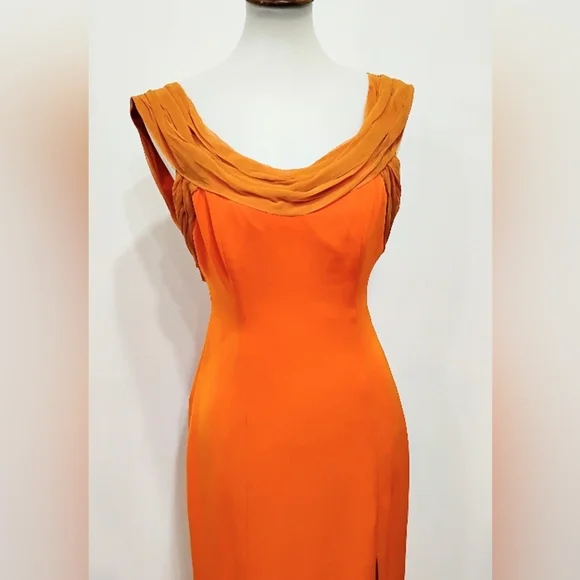 Vintage Orange Maxi Dress - Picture 8 of 15